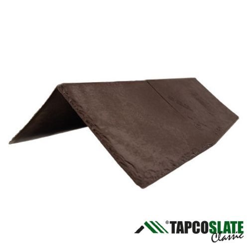 Tapco Roof Ridge Tile chestnut colour, with tapco slate classic logo