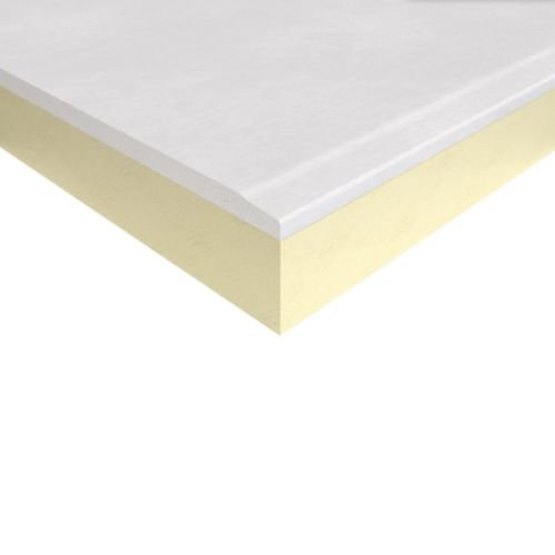 close up corner image of Insulated Plasterboard, showing the thickness